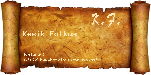 Kesik Folkus névjegykártya